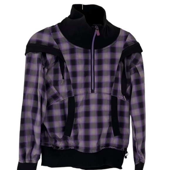 RARE: Lululemon Senorita Purple Plaid Pullover Reflection Hoodie Jacket Size 6 - Picture 6 of 11